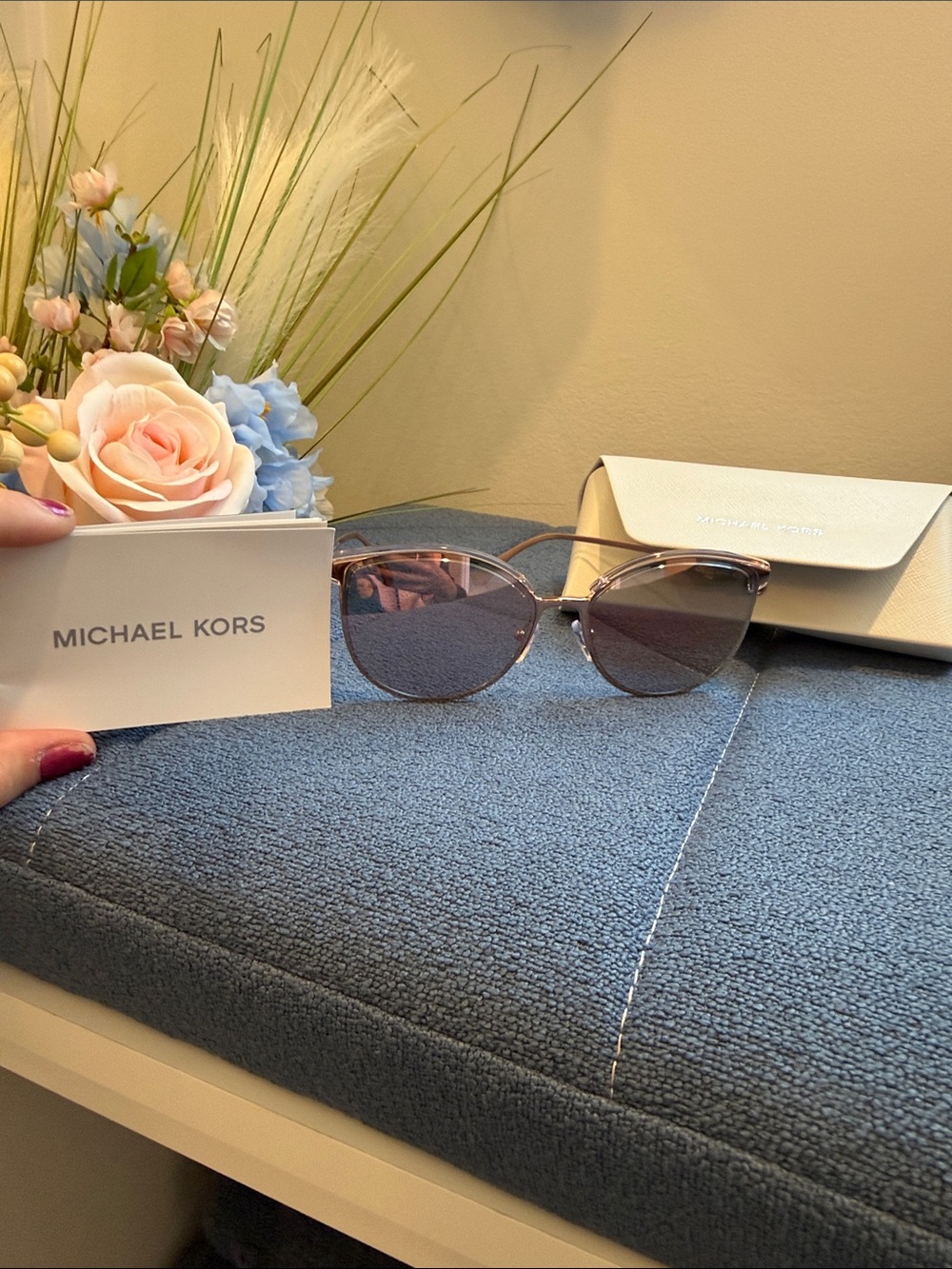 Michael Kors Rose-Tinted Sunglasses - Pink Frames and sunglasses box - Picture 1 of 4